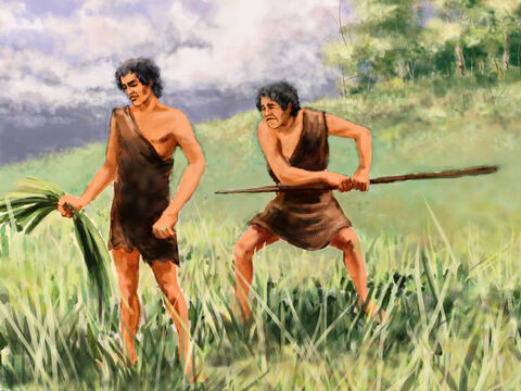 And when they were in the field, Cain rose up against his brother Abel and killed him. – Slide 8