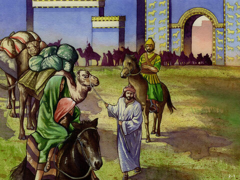 Now that the King had given permission for Nehemiah to go and rebuild the walls of Jerusalem, a long journey of over 700 miles (1000 km) lay ahead. <br/>The King was sending some of his soldiers and army officers on horseback to protect them and Nehemiah had royal letters to show the governors of the provinces on the route ahead allowing them to pass through. It was a journey that would take three months. – Slide 1