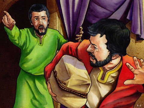 Nehemiah continued to lead the people for 12 years before returning to the King of Persia. Some time later he returned to find that Eliashib the High Priest had given Tobiah a room in the temple building to store things in. Tobiah was one of those who had opposed the rebuilding. Nehemiah immediately threw Tobiah and his things out of the temple and had the room cleaned. He also stopped merchants coming into the city on the Sabbath day to trade. Then also warned men who were marrying women from heathen backgrounds that they being led away from worshipping God to worship idols. Nehemiah wanted God’s people to love and obey Him with all their hearts. <br/>God wanted to rebuild the city walls but it was more important to rebuild the people’s lives so they became strong and obedient. – Slide 5