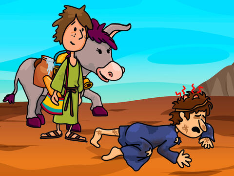The story of the Samaritan who helped a Jew. (Luke 10:25-37) – Slide 13