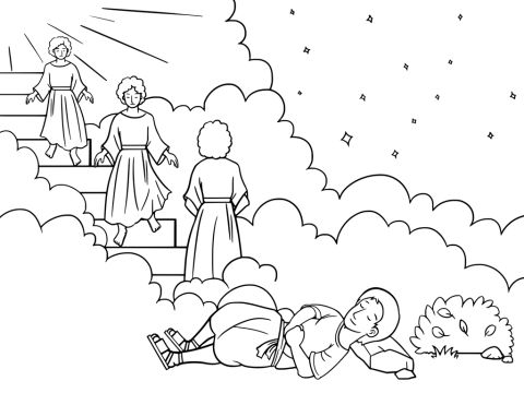 Jacob dreamed that there was a ladder resting on the earth and reaching up into heaven. And he saw angels of God going up and coming down the ladder. And then Jacob saw the Lord standing above the ladder. The Lord said, ‘I am the Lord, the God of Abraham, your grandfather. And I am the God of Isaac.’ – Slide 2