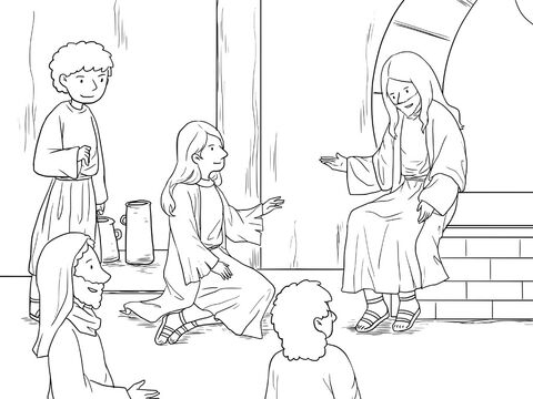 Martha had a sister named Mary. Mary was sitting at Jesus’ feet and listening to Him teach. – Slide 2