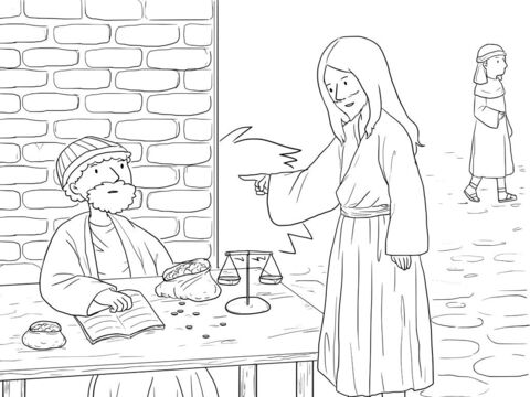 Jesus went out and saw a tax collector named Levi, sitting at the tax booth. – Slide 1