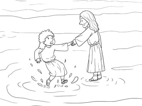And Peter answered Him, ‘Lord, if it is you, command me to come to you on the water.’  <br/>Jesus said, ‘Come.’  <br/>So Peter got out of the boat and walked on the water and came to Jesus. But when he saw the wind, Peter was afraid, and beginning to sink he cried out, ‘Lord, save me.’ <br/>Jesus immediately reached out His hand and took hold of him, saying to him, ‘O you of little faith, why did you doubt?’ – Slide 3