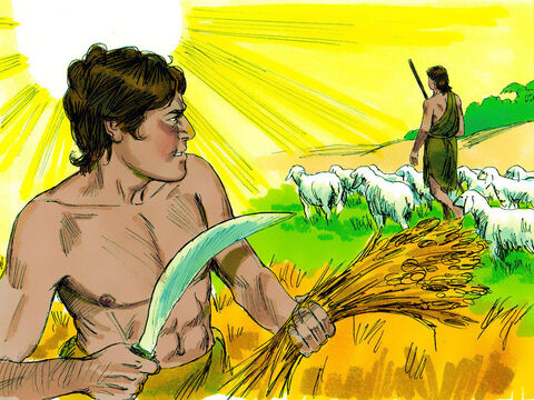 One day Cain suggested to his brother, ‘Let’s go out into the fields.’ – Slide 6