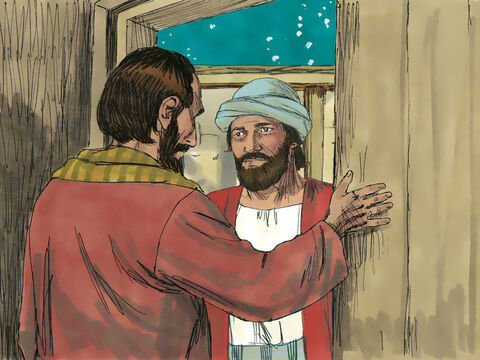 When they arrived there was no room for them in the inn so they spent the night where the animals sheltered. – Slide 14