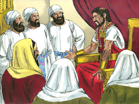 When King Herod heard this he was disturbed to find out about a new King being born. He called together the chief priests and teachers of the law to ask them where the promised Messiah was to be born. – Slide 4