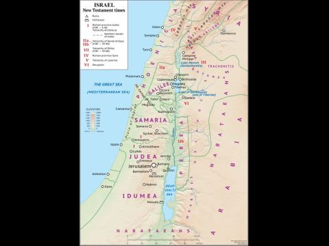 A map of Israel in the time of Jesus. – Slide 7