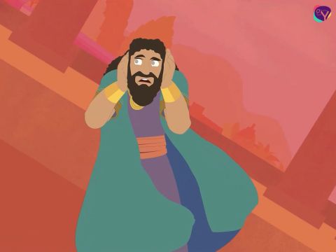 King Nebuchadnezzar immediately lost his mind and began to behave like a wild animal. People were afraid of him. So, they took him out of the city. – Slide 14