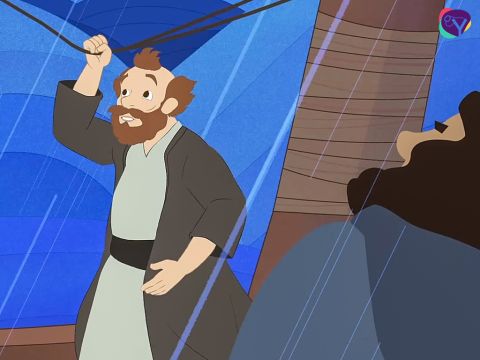 ‘Pick me up and throw me into the sea,’ Jonah replied, ‘and it will become calm. I know that it is my fault that this great storm has come upon you.’ – Slide 12