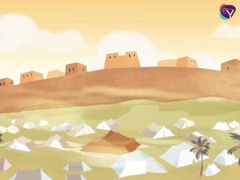 Once they arrived in Jericho, the spies discovered it was a large and powerful city, surrounded by some very high, thick walls. They gathered information about the people and how they protected their city. When night fell, they had to find a place to hide so that, in the morning, they could return to the camp of the people of Israel. – Slide 6