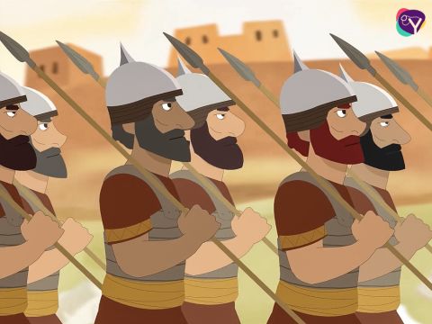 At Joshua's command the priests took the trumpets and set out to surround the city of Jericho. The army followed behind. – Slide 10
