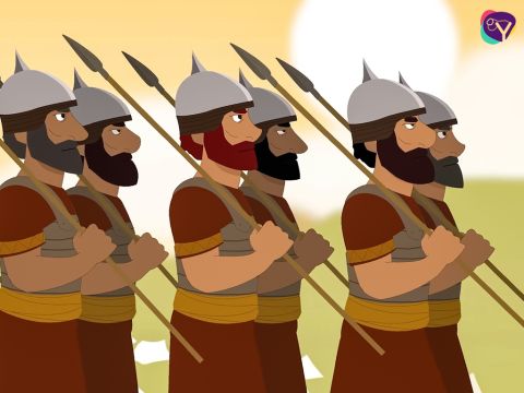 The next day Joshua got up early in the morning to gather the priests and soldiers. – Slide 14