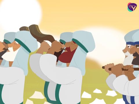 When they were finished, they returned to their camp. <br/>On the third day they did the same. – Slide 16