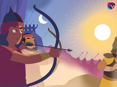 It was a unique day in history. The people of Israel saw once again that they were not fighting alone. God was with them.’ – Slide 12