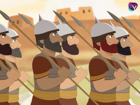 … how they marched around the walls of Jericho and shouted so the walls would fall … – Slide 3