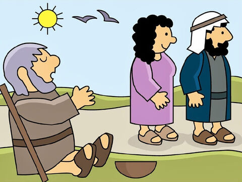 When Bartimaeus heard the crowd of people passing by, he asked what was going on. ‘We are following Jesus of Nazareth,’ someone replied. – Slide 4