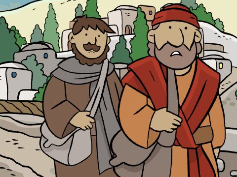 After Jesus’ death and His resurrection, while His disciples stayed in Jerusalem, two of His followers were walking to the nearby village to Emmaus – Slide 1