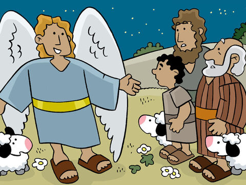 Suddenly, an angel appeared. The shepherds were afraid. <br/>‘Don’t be afraid!’ the Angel said. ‘I bring you good news.’ – Slide 11