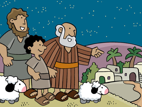 The shepherds were excited and agreed, ‘Let’s go to Bethlehem to see the Baby.’ – Slide 14