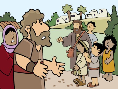 It was only later in the day when they stopped for the night that Mary and Joseph started looking for Jesus. He was not with the other members of their family. He was not with their friends. He was not playing with the other children. Where was He? After asking everyone they realised that Jesus must be back in Jerusalem. <br/>They were very upset and set off immediately back to Jerusalem to find Him. – Slide 8
