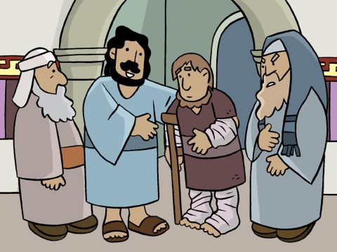 Jesus heals a man on the Sabbath. (Luke 14:1-11) – Slide 4