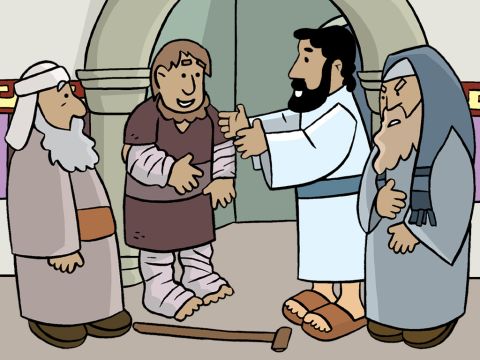 Jesus heals a man on the Sabbath. (Luke 14:1-11) – Slide 5