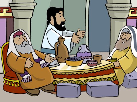 Jesus heals a man on the Sabbath. (Luke 14:1-11) – Slide 9