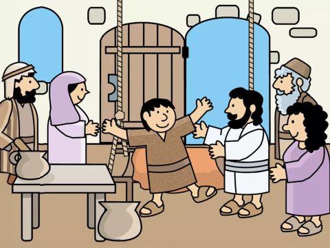 Jesus had healed him. Now he could move. He could stand. He could even jump! – Slide 10