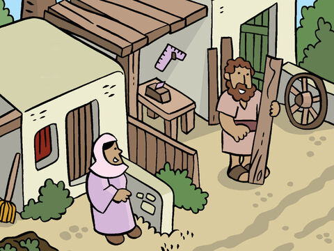 There lived a young woman named Mary, who was promised in marriage to a man named Joseph, who was a carpenter. – Slide 2