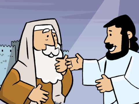 Nicodemus now understood what Jesus meant when He said, ‘For God loved the world so much that He gave His only Son. God gave His Son so that whoever believes in Him may not be lost, but have eternal life. <br/>Jesus has the power to forgive our sin and bring us into God’s family. – Slide 10