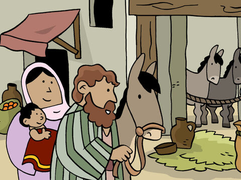 Around the same time, Joseph, Mary, and Baby Jesus arrived in Jerusalem. – Slide 5