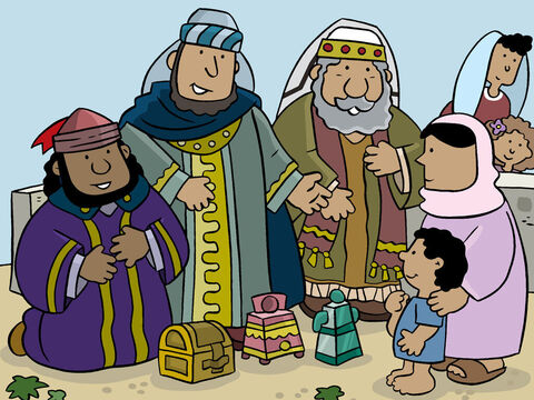 Then they offered Jesus gifts they had brought saying, ‘We bring presents of gold, frankincense, and myrrh.’ – Slide 5