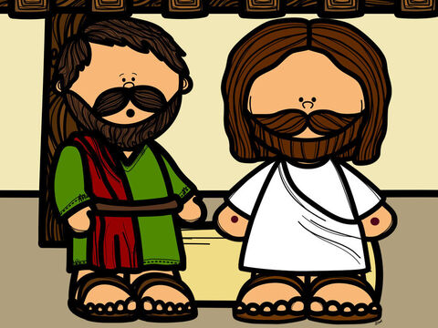 ‘Don’t be frightened,’ Jesus said to Thomas. ‘It really is me. Stop doubting and believe. Thomas, touch my hands and see that I am alive.’ – Slide 10