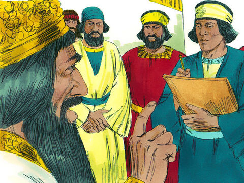 King Darius wrote to the people of every nation. ‘I command that everyone should fear and respect Daniel's God. He is a living God, and He will rule forever. His kingdom will never be destroyed, and His power will never come to an end. He rescues and performs miracles. He saved Daniel from being killed by the lions.’ – Slide 14