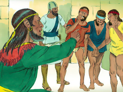 So King Hanun humiliated King David’s envoys by shaving off half of each man’s beard and cutting off their garments just below the waist. – Slide 4