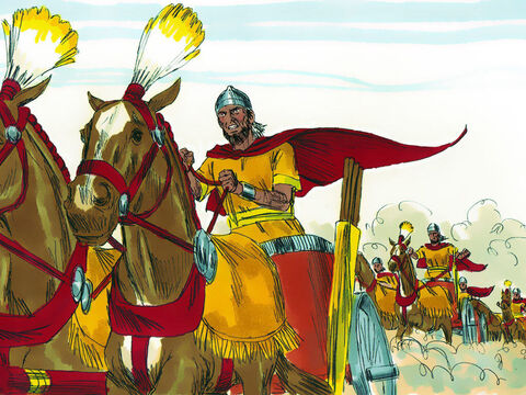 Their army gathered at Helam on the border of David’s Kingdom. King David assembled all his soldiers and headed for Helam to do battle with them. – Slide 12