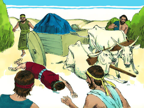 When they came to the threshing-floor of Kidon, Uzzah reached out his hand to steady the Ark, because the oxen stumbled. The Lord’s anger burned against Uzzah, and he struck him down because he had put his hand on the Ark. He died on the spot. – Slide 9