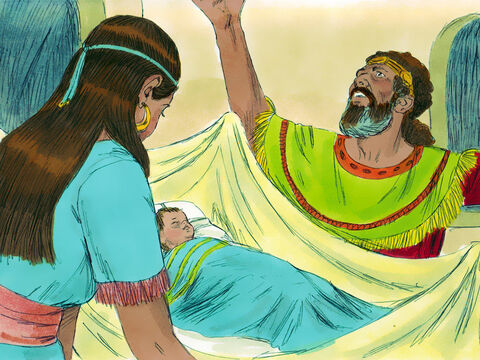 After Nathan had gone home, the child born to Bathsheba and David became ill.  David pleaded with God to spare the child. He fasted and spent the nights lying in sackcloth on the ground.  – Slide 17