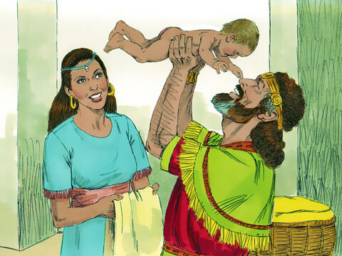 Some time later David and Bathsheba had another baby boy whom they named Solomon. The Lord loved him and sent word through Nathan the prophet to bless him with the name Jedidiah meaning ‘Friend of God’. Solomon grew up to become the next King of Israel. – Slide 19