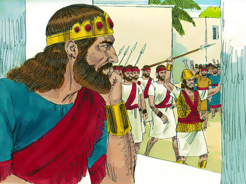 Saul planned to get David killed in battle so he made him commander over a thousand men. However, the Lord was with David and he was victorious in battles making him even more popular. – Slide 5