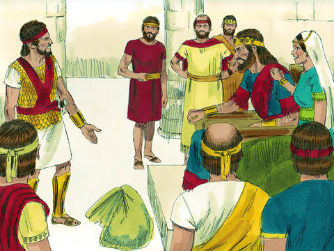 Saul offered his daughter Michal in marriage to David if he killed 200 Philistines. David did not think himself worthy to become the King’s son-in-law but took up the challenge. David was not killed by the Philistines as Saul hoped but returned in triumph and took Michal as his wife. Saul became afraid of David as he knew the Lord was with him. – Slide 7