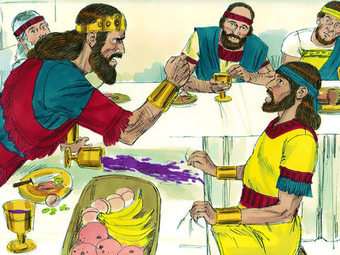 Saul’s anger flared at Jonathan. ‘You have sided with David to your own shame. As long as he lives you will not become king. Send David to me so I can kill him.’ – Slide 18