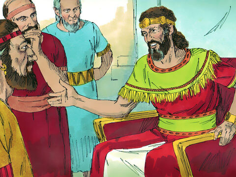 David asked his advisors, ‘Is there anyone belonging to Saul’s family to whom I can show kindness for Jonathan’s sake?’ A servant of Saul, called Ziba, was summoned. – Slide 2