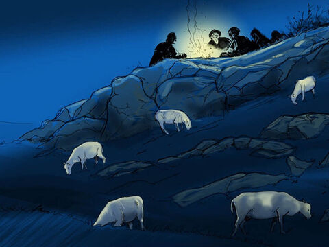 On the night baby Jesus was born, in the hills outside Bethlehem … – Slide 1