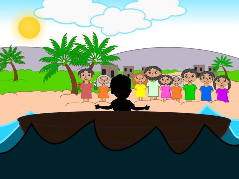 Jesus then sat in the boat and taught the crowds standing on the shore. He taught them many parables and this is one of them. – Slide 2