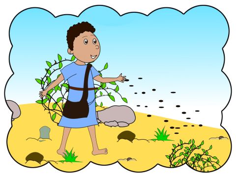 Later Jesus explained the meaning of this parable to His disciples. <br/>‘The seed is like the words God speaks to us through the Bible.’ – Slide 11