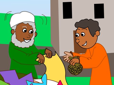‘He then sold all that he owned in the market to get enough money to buy the field.’ – Slide 4