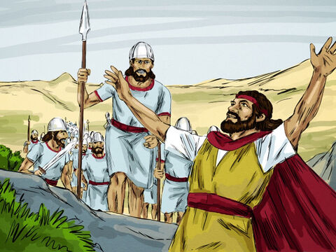 The King ordered an army captain with fifty soldiers to find Elijah and seize him. The captain found Elijah sitting on the top of a hill, and ordered, ‘Man of God, the king says, “Come down!”’  Elijah replied, ‘If I am a man of God, may fire fall down from heaven on you and your fifty men!’ – Slide 7
