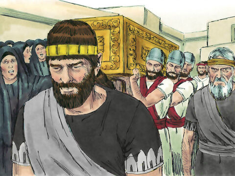 Just as God had said, King Ahaziah died. He did not have a son to succeed him so his brother Joram became King. – Slide 14